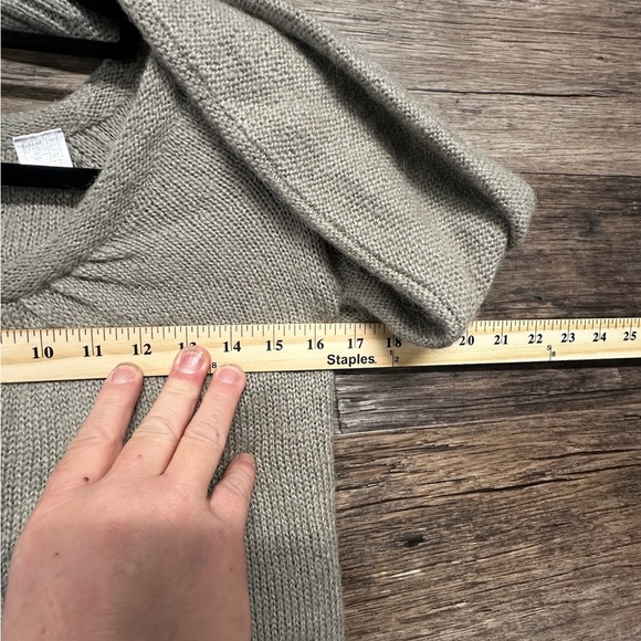 Tan Crew Neck Sweater with Ribbed Hem - Picture 3 of 8